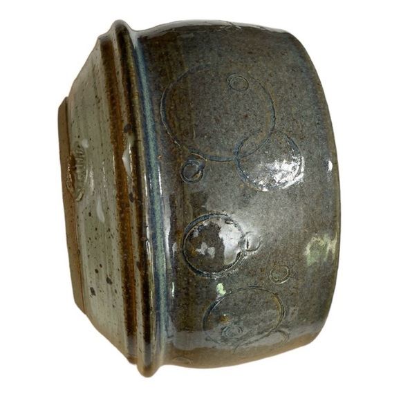 Hand thrown stoneware art pottery vase studio blue signed by Artist D. Hurick - Picture 9 of 15